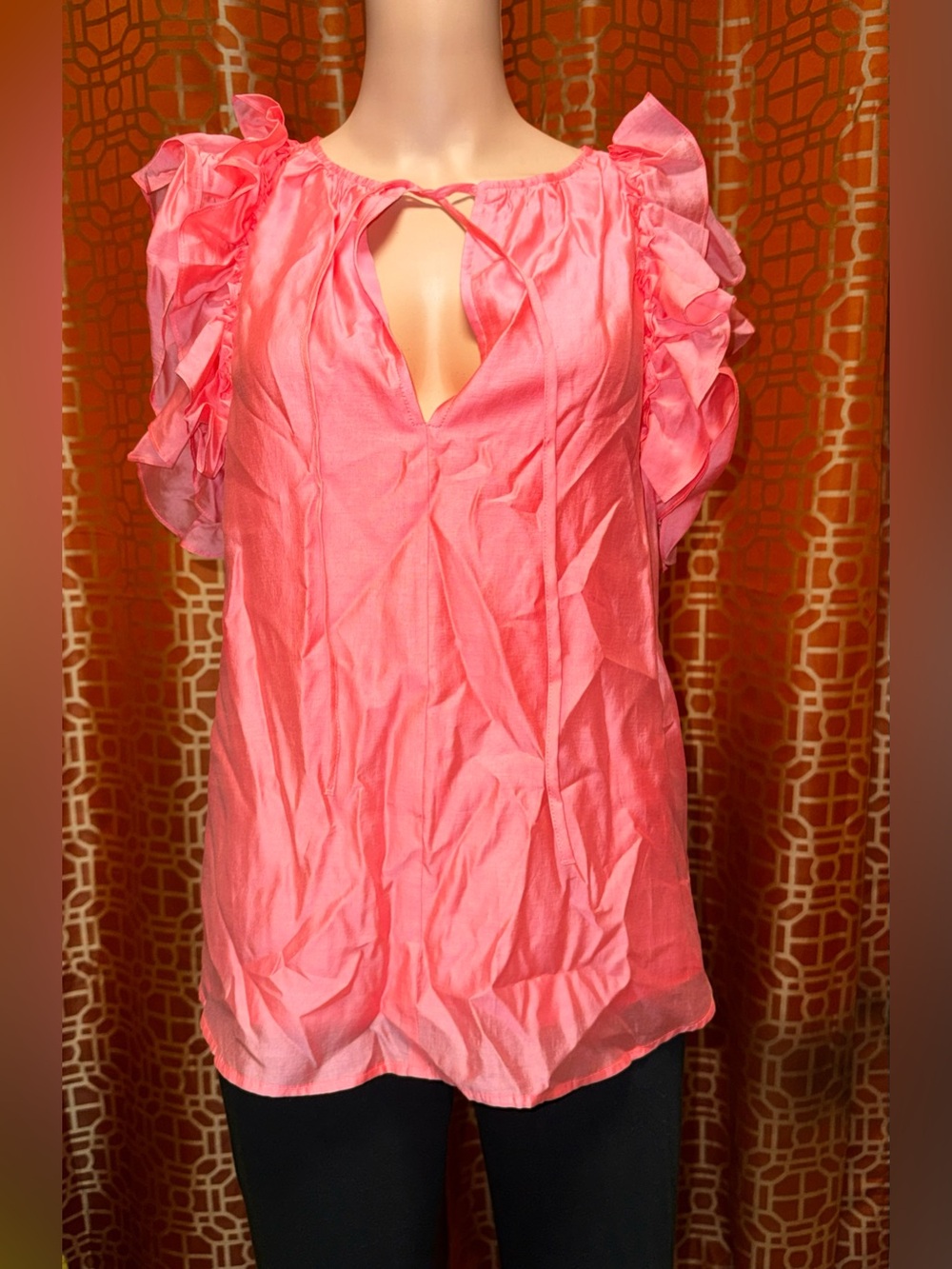 Antonio Melani Meadow Ruffle Sleeve Blouse Large NWT